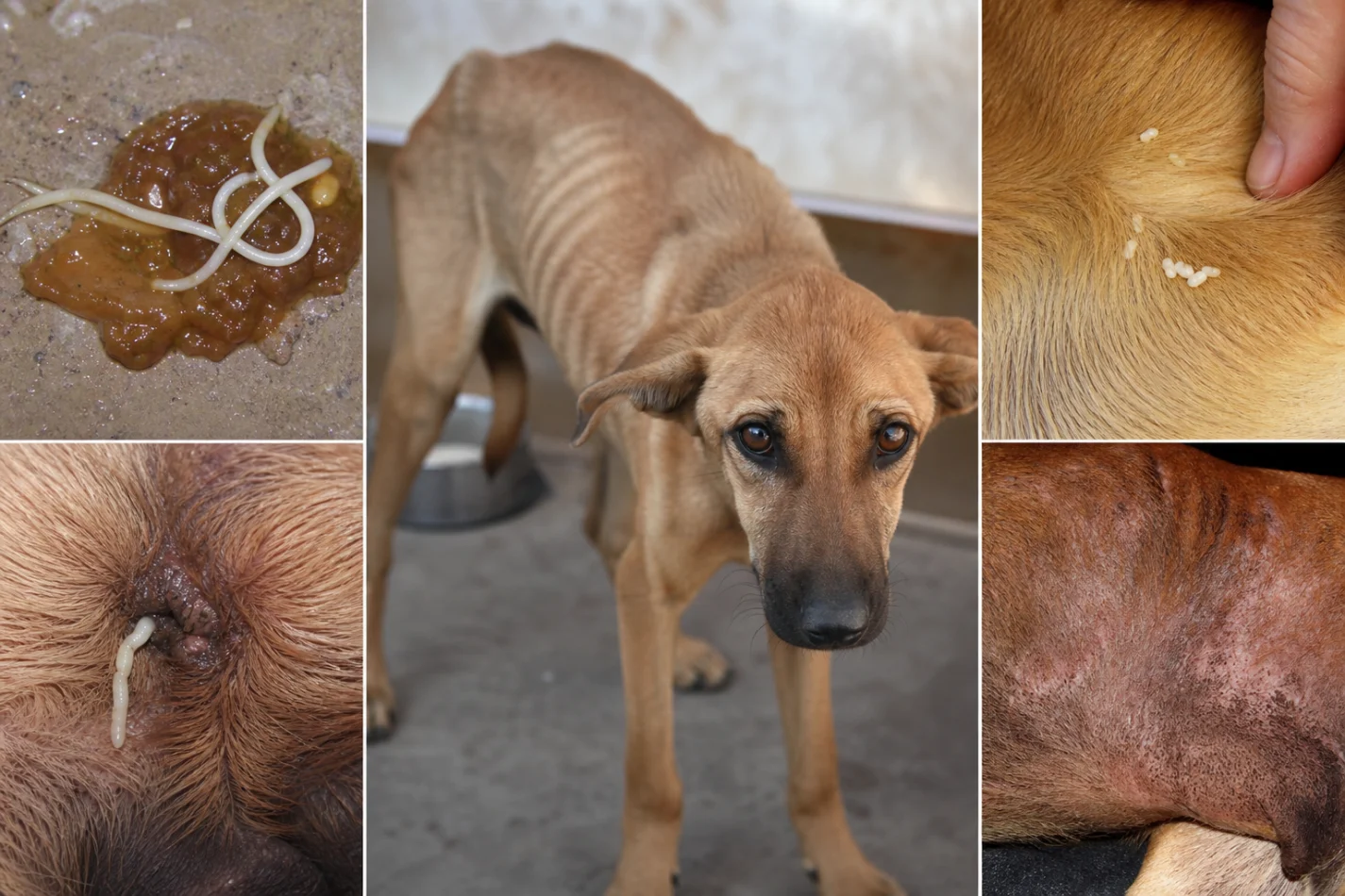 Sinais de vermes no cachorro 